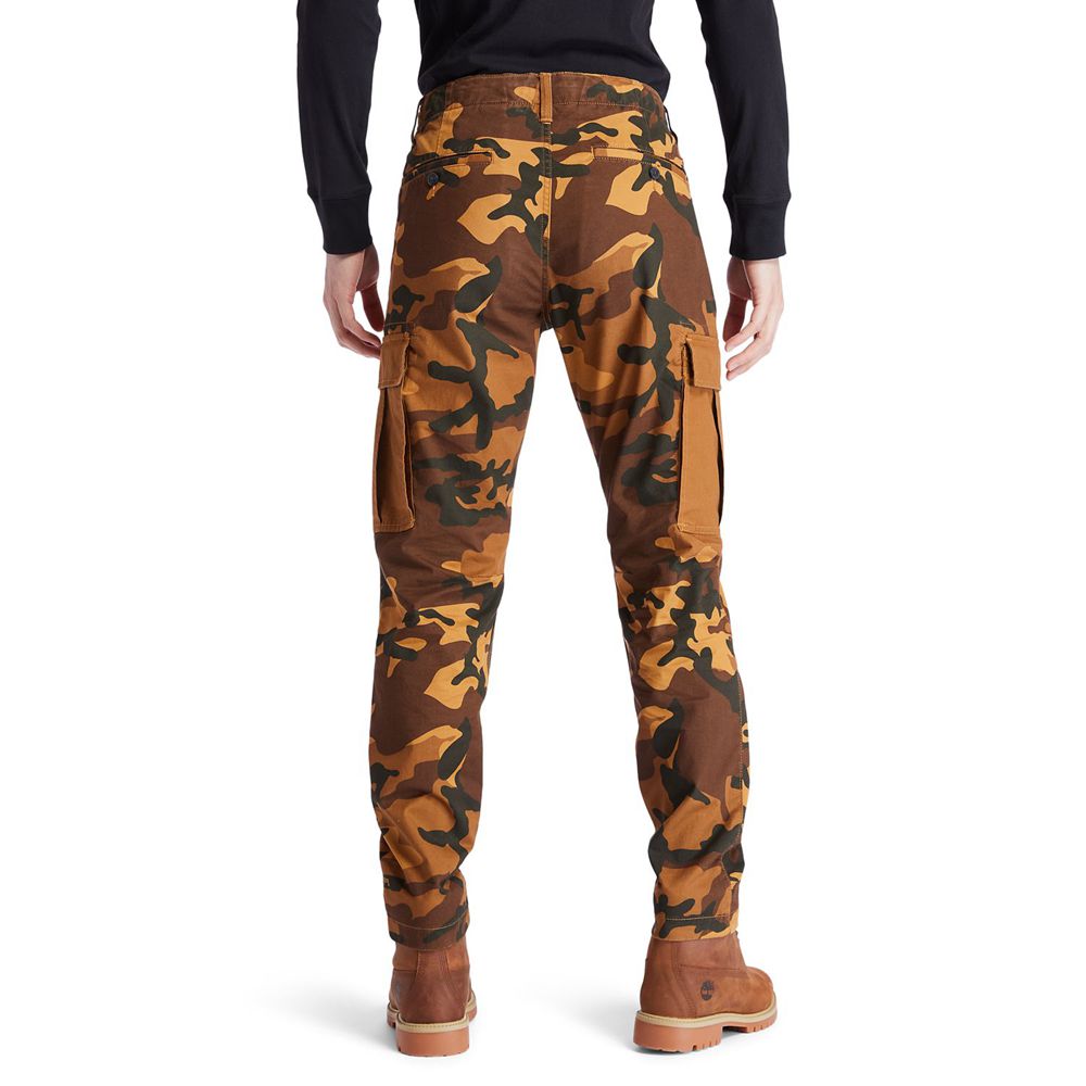 Pantalones Timberland Argentina Hombre - Lovell Lake Slim Tapered Camo Cargo - Marrones - ZGDBNV-258